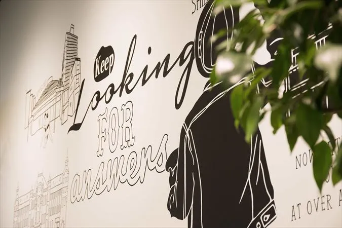 A wall of illustrations