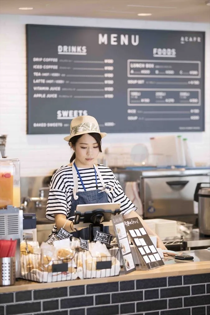 The counter and menu
