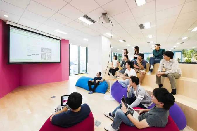 A talk on the bean bags