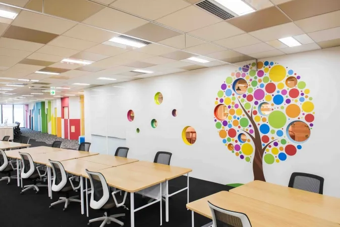 A meeting room wall