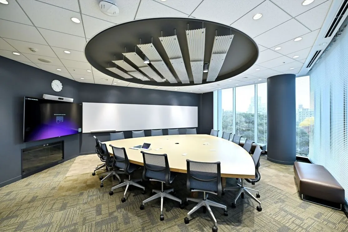 A whiteboard meeting room