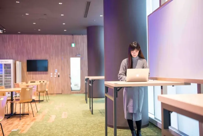 Standing table and whiteboard