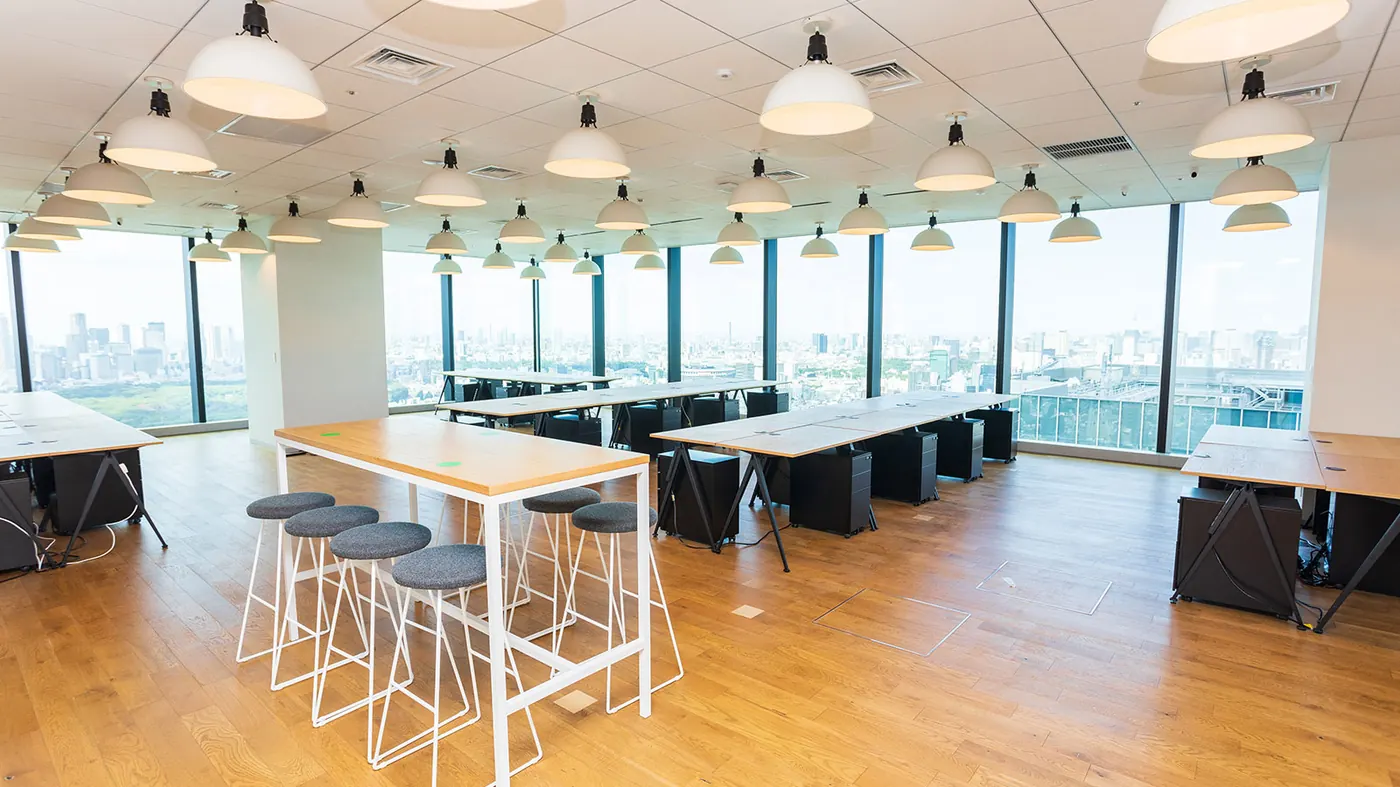 High tables by the window