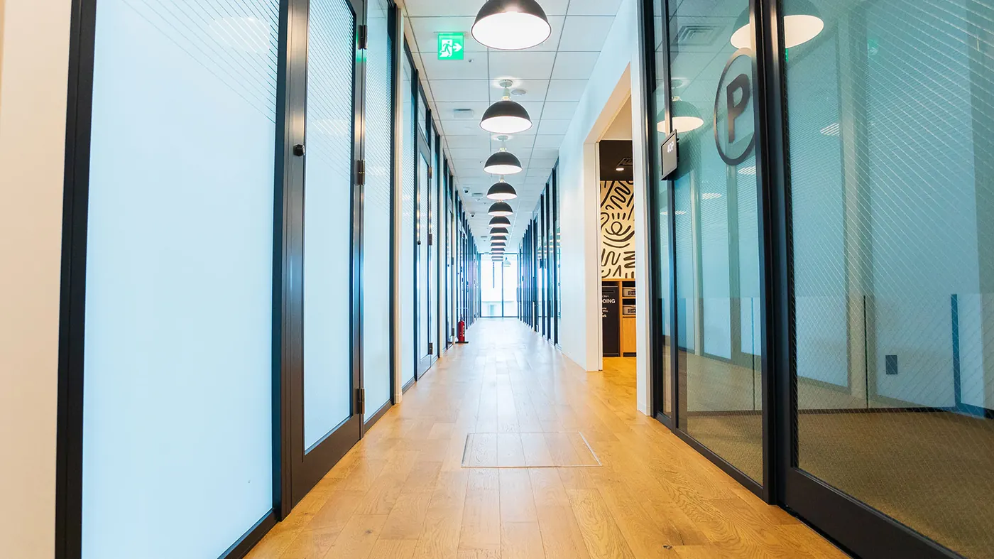 Meeting rooms along the corridor