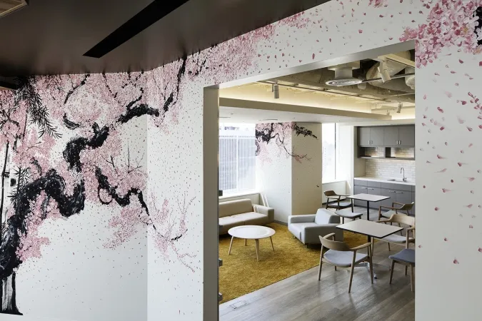 Cherry blossoms on the wall