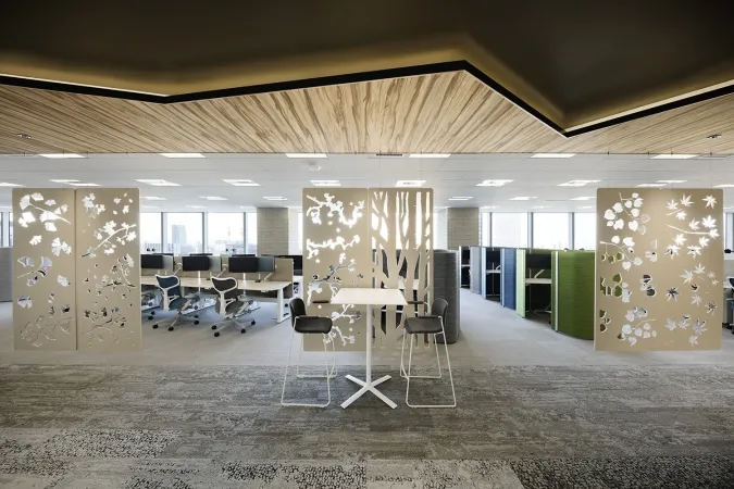 Screens cut with leaf patterns