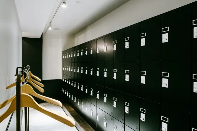 Lockers and coat rack