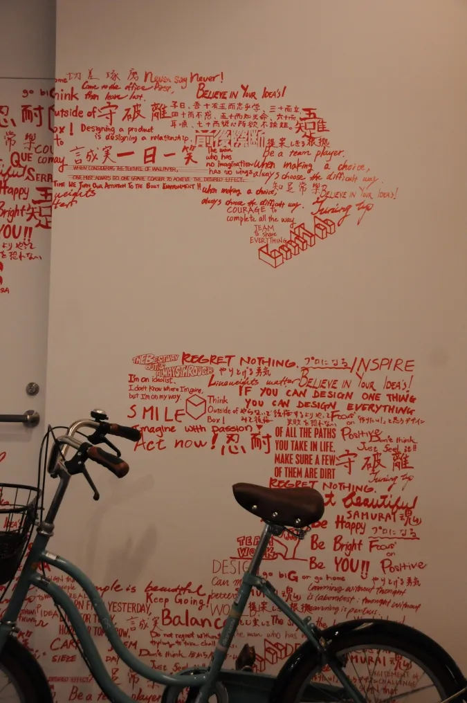 Hand-written words on a wall