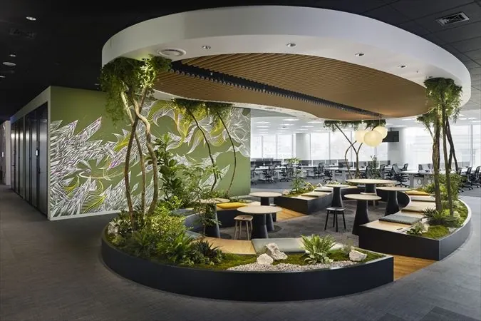 Planted islands on the work floor