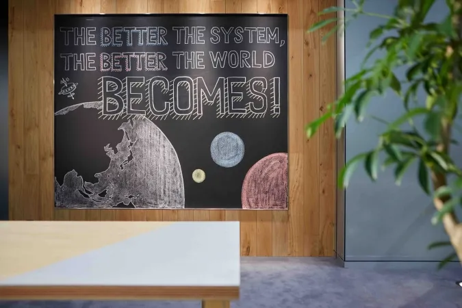 The chalkboard mural