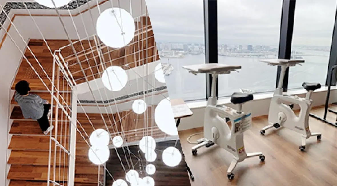 Exercise equipment and the internal staircase